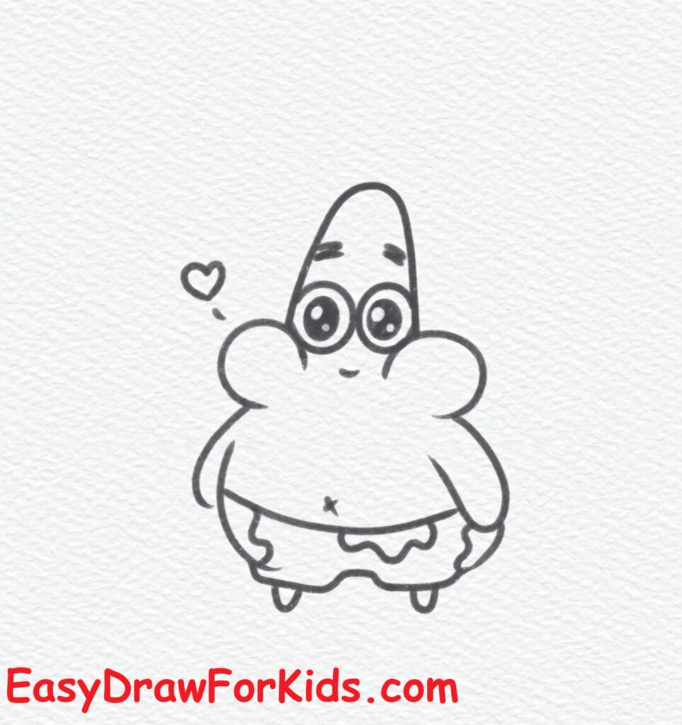 patrick star drawing easy step 8