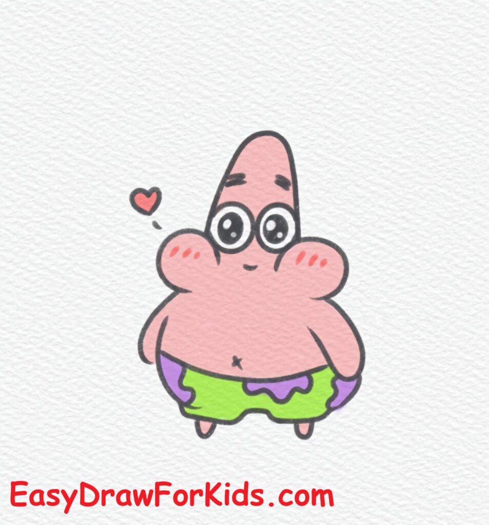 patrick star drawing easy step 9