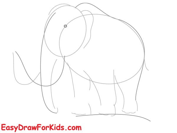 realistic mammoth drawing step 2