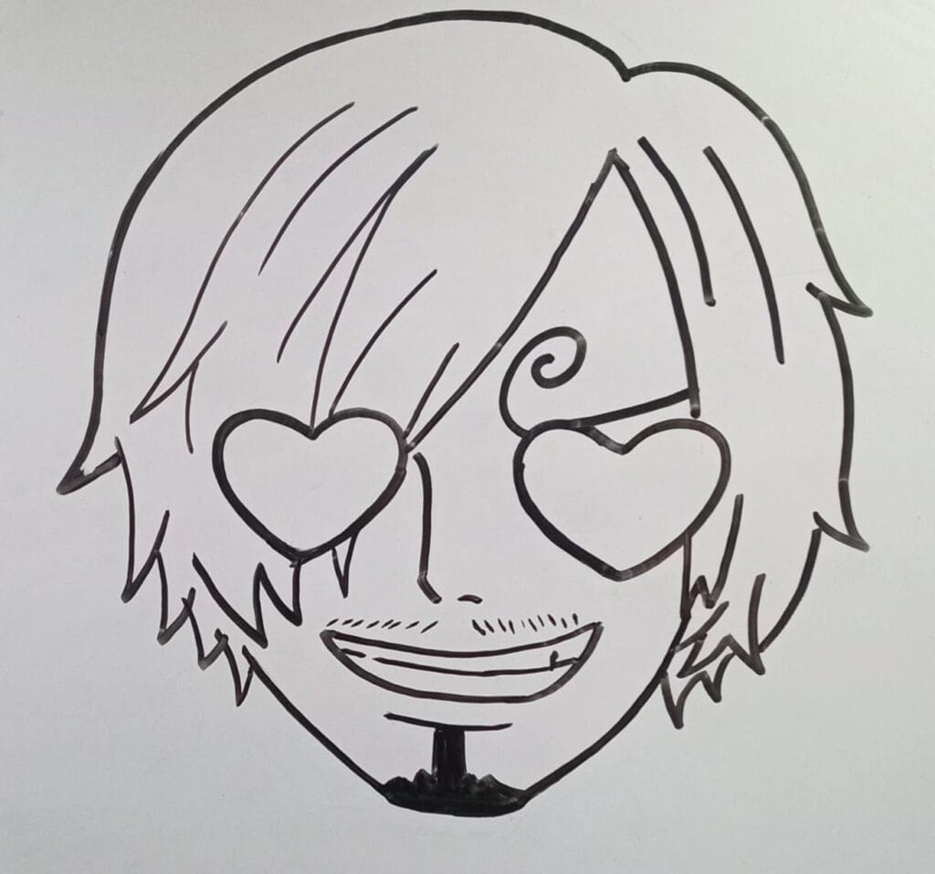 sanji fall in love drawing step 5