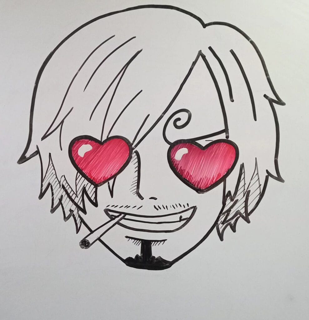 sanji fall in love drawing step 7