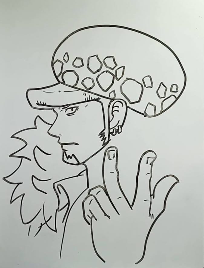 trafalgar law drawing easy step 6