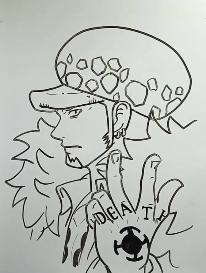 trafalgar law drawing easy step 7