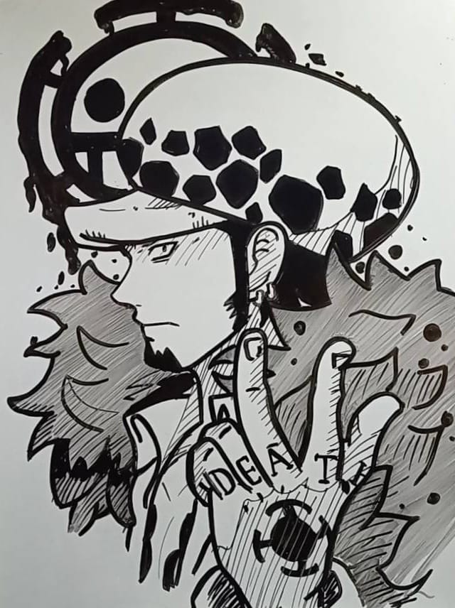 trafalgar law drawing easy step 8