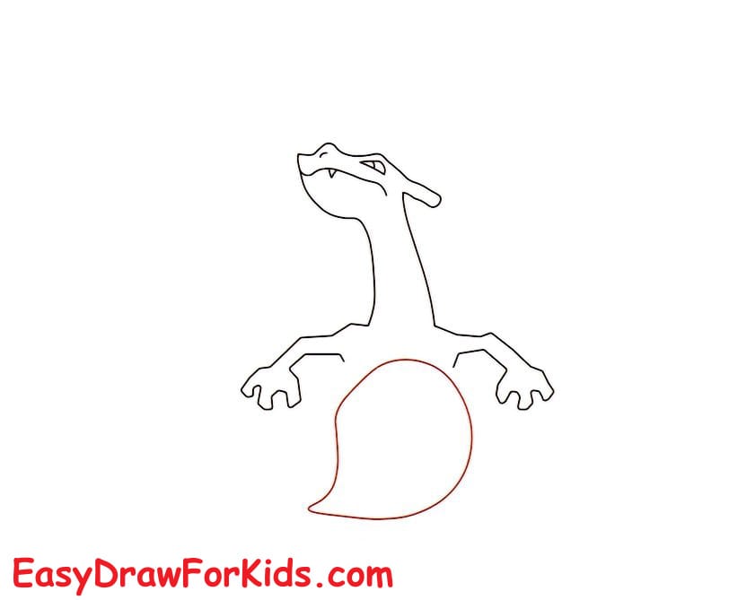 How to Draw Charizard easy for Kids step 5