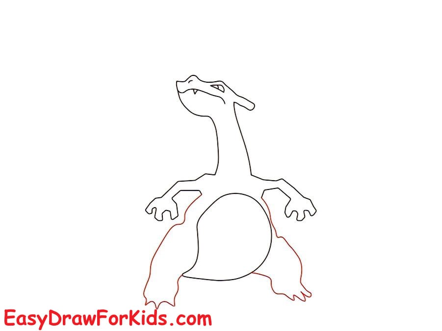 How to Draw Charizard easy for Kids step 6