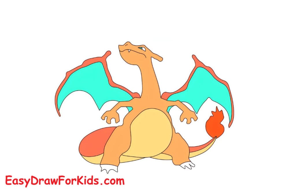 How to Draw Charizard easy for Kids step 9