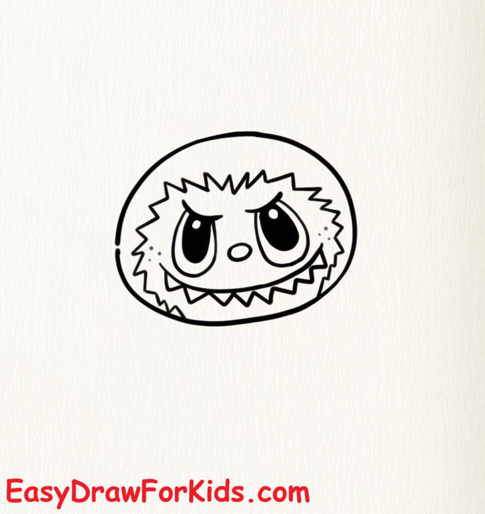 How to Draw Labubu cute step 2