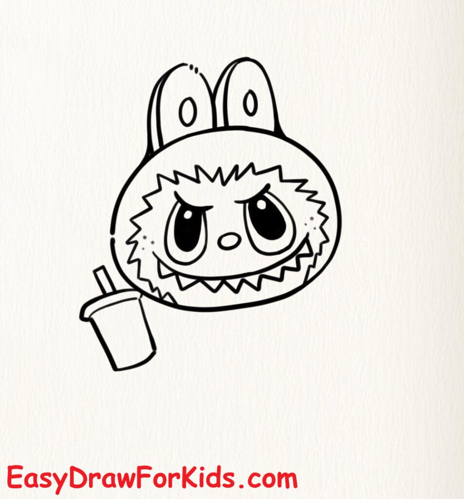 How to Draw Labubu cute step 3