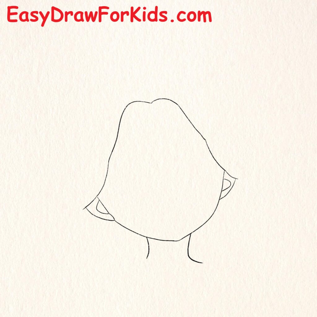 How to Draw Princess Snow White Holding an Apple step 2
