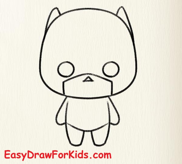 How to draw Batman easy step 3
