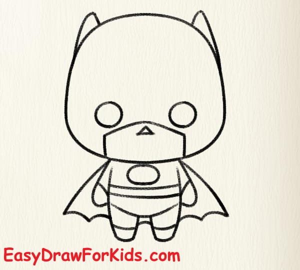 How to draw Batman easy step 5
