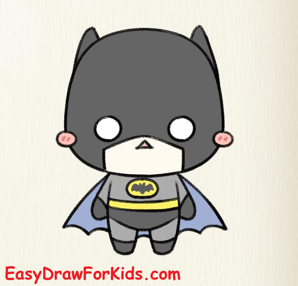 How to draw Batman easy step 6