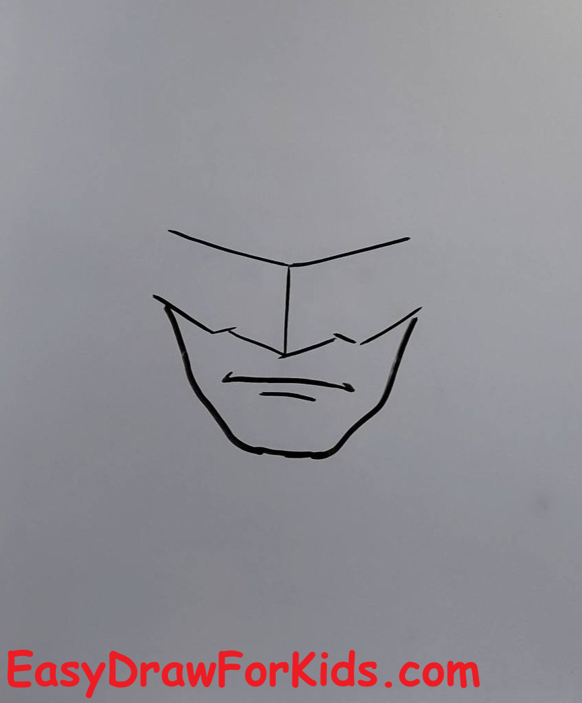 How to draw Batman realistic step 2