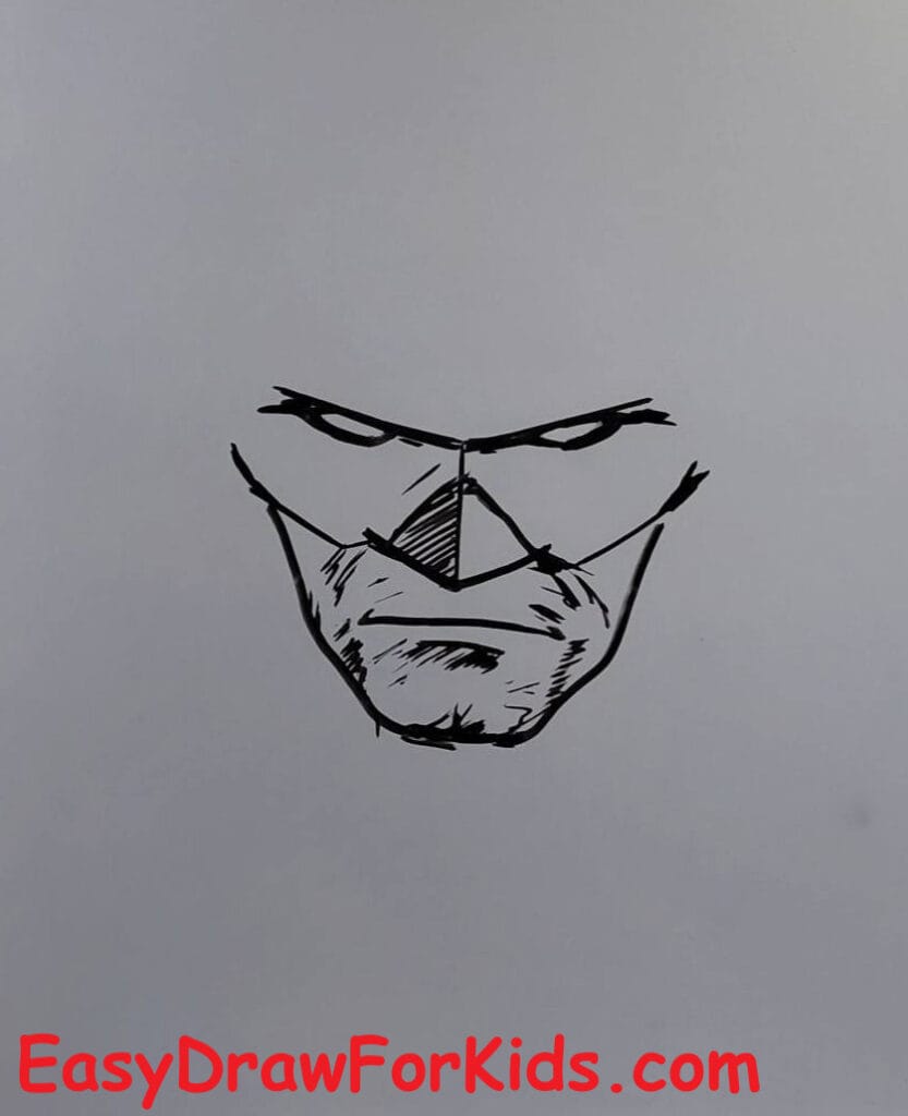 How to draw Batman realistic step 3