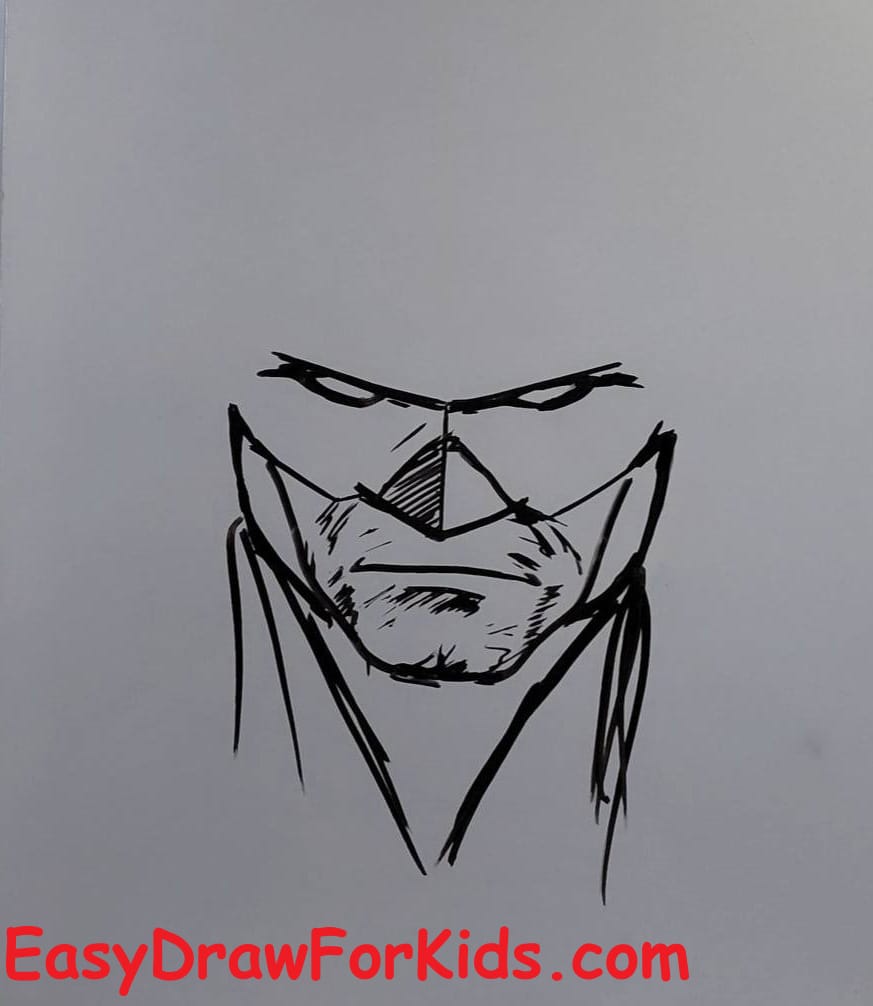 How to draw Batman realistic step 4