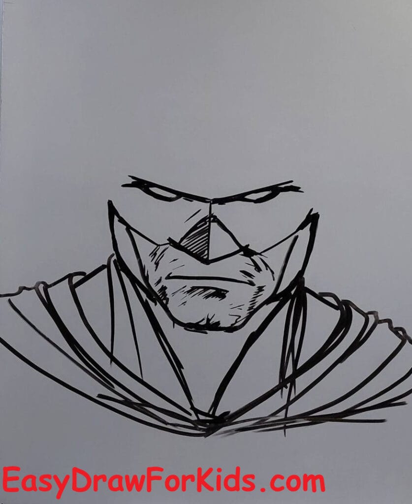 How to draw Batman realistic step 5