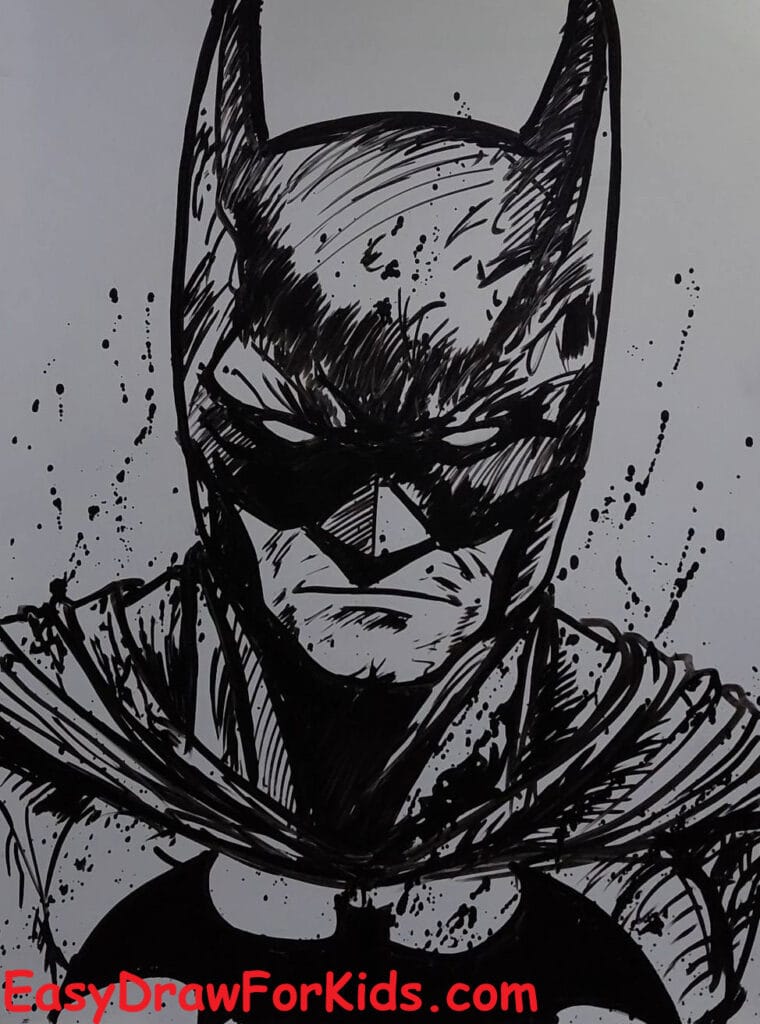 How to draw Batman realistic step 8