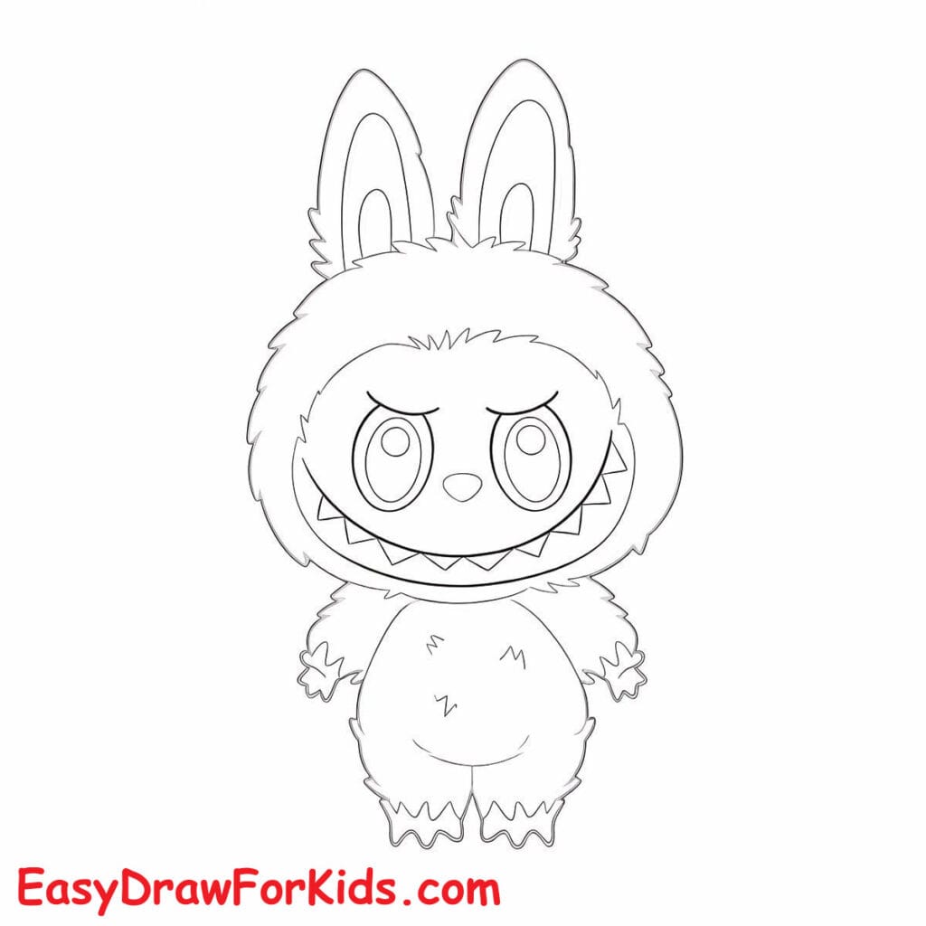 How to draw Labubu for kids step 10