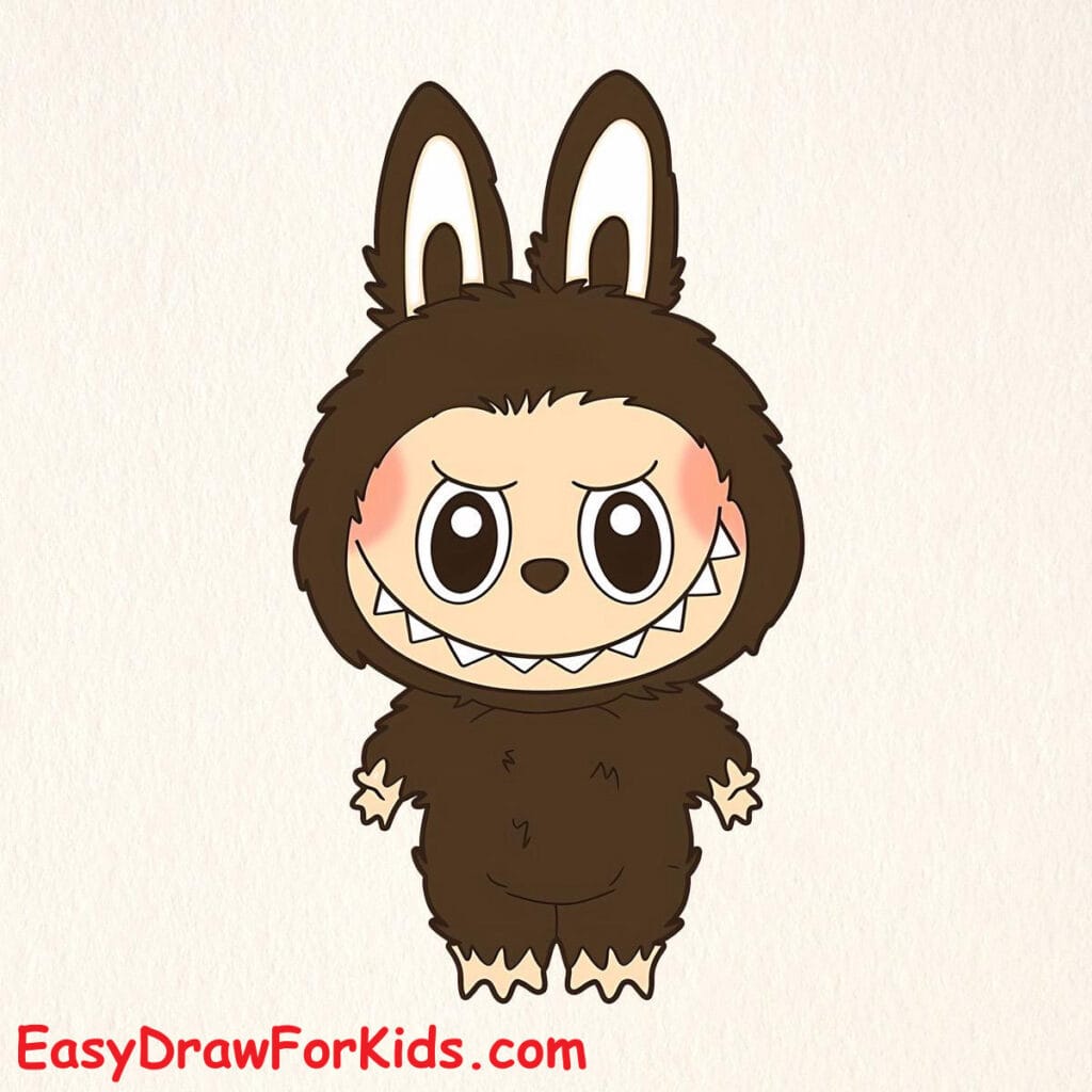 How to draw Labubu for kids step 11