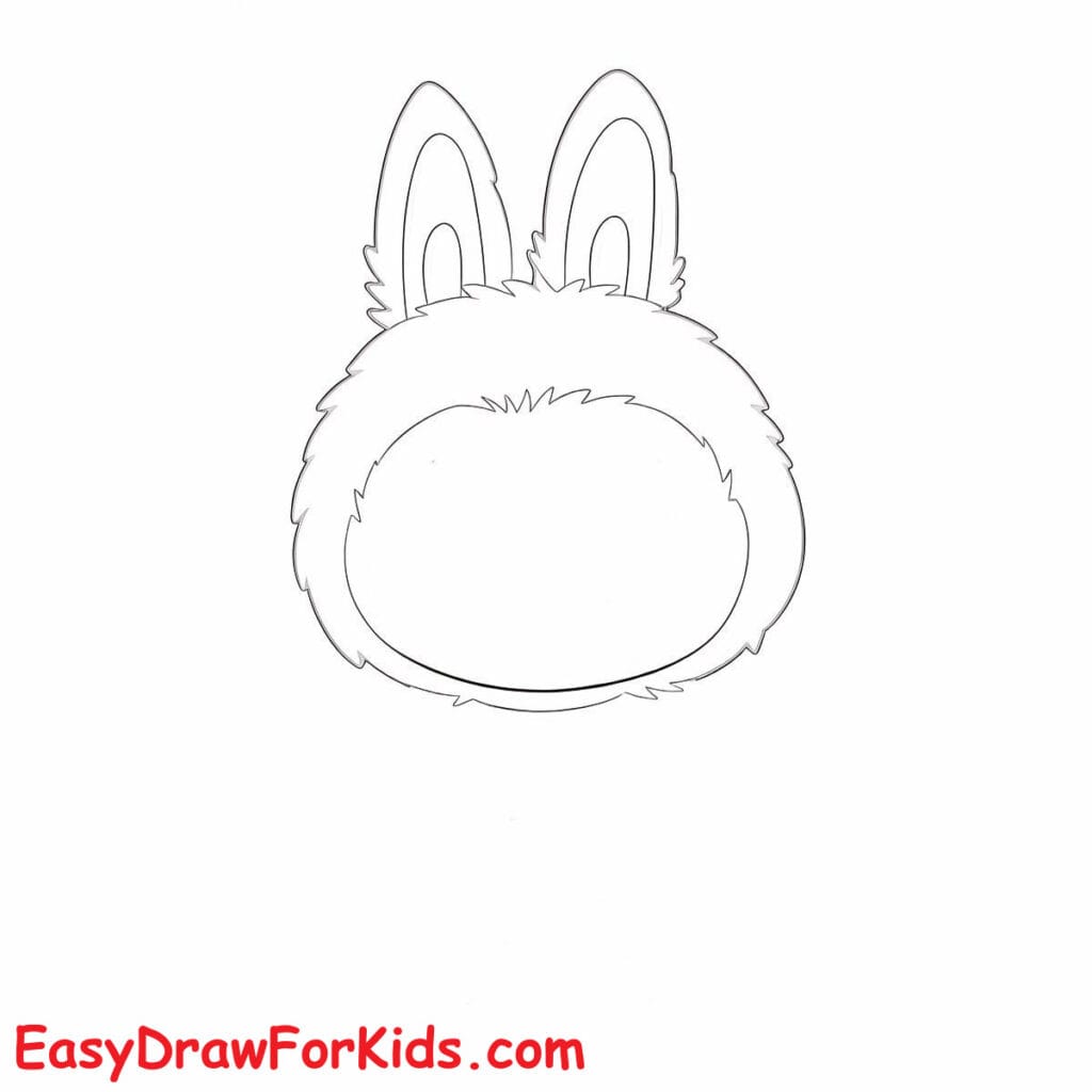 How to draw Labubu for kids step 3