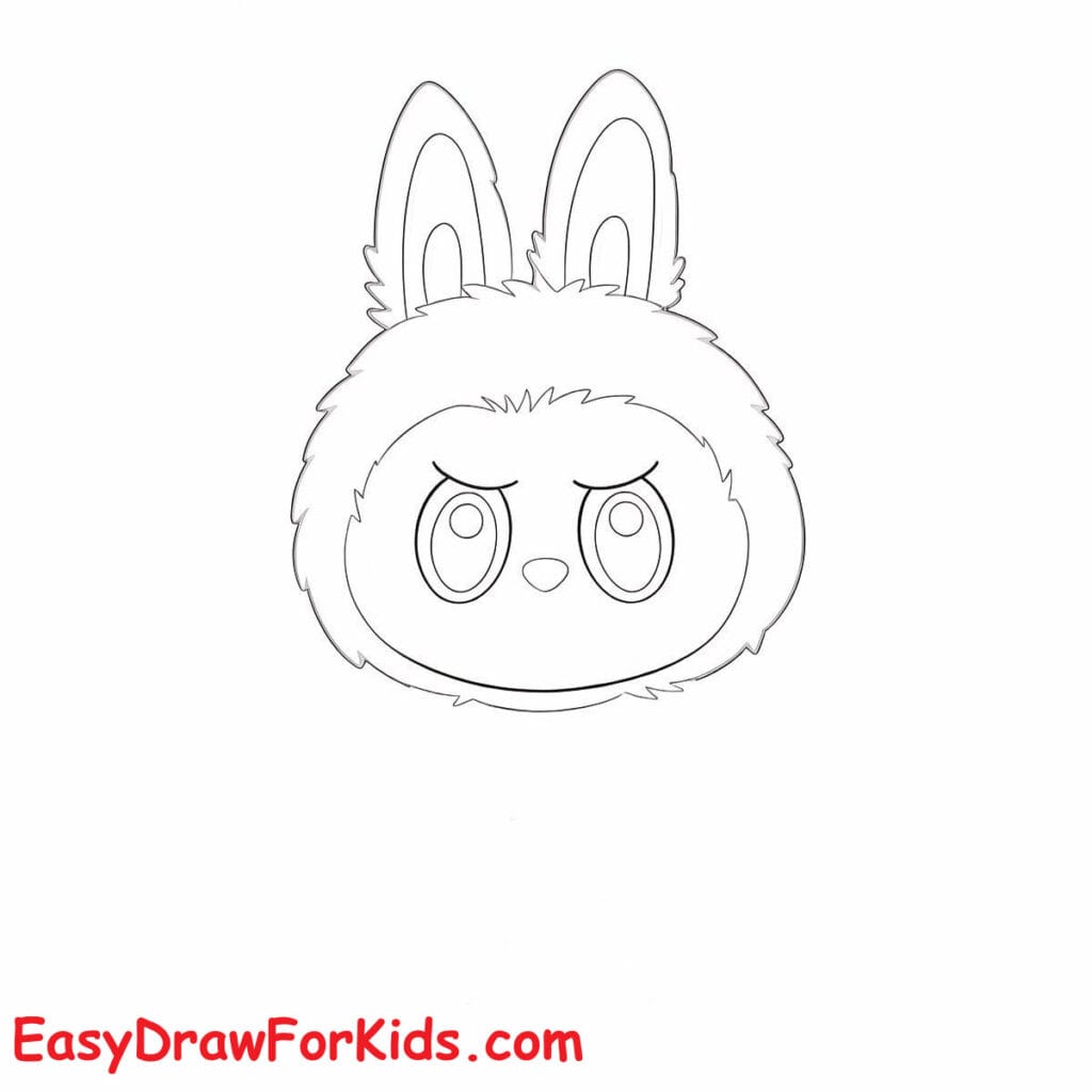 How to draw Labubu for kids step 4