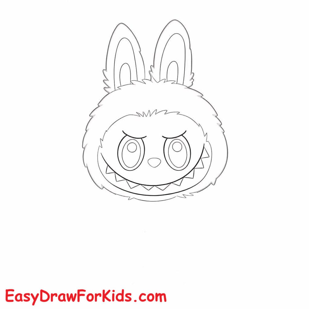 How to draw Labubu for kids step 5