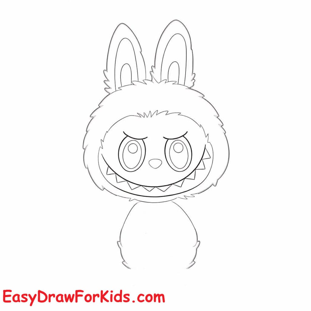 How to draw Labubu for kids step 6