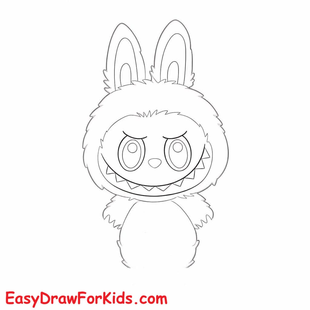 How to draw Labubu for kids step 7