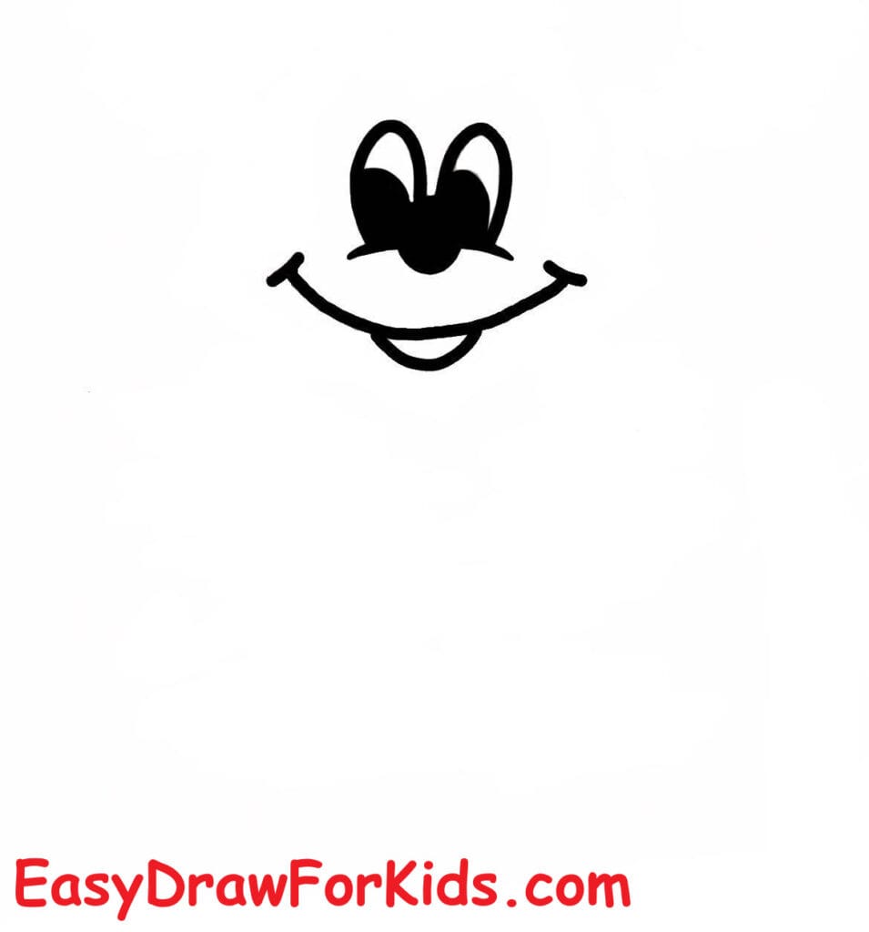 How to draw Mickey Mouse for kids Easy step 1