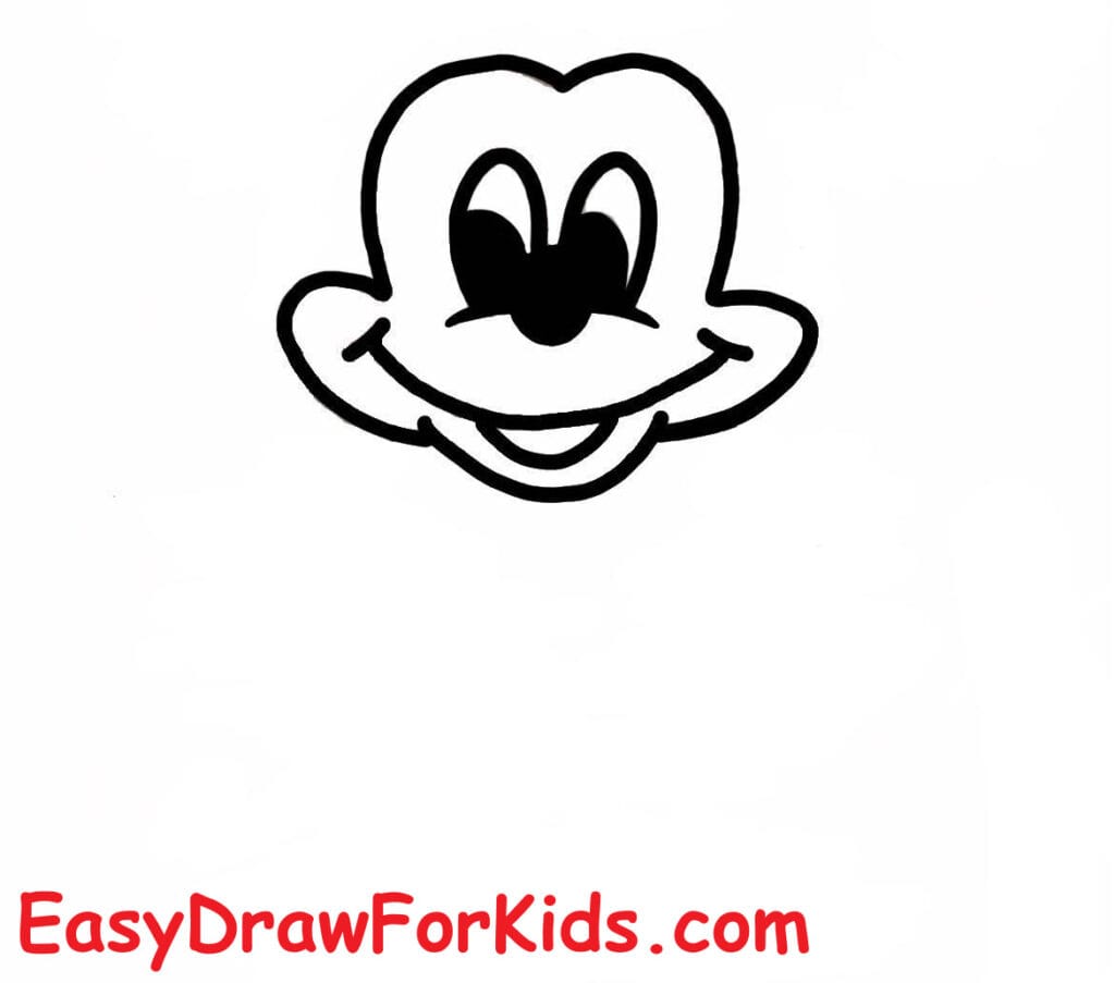 How to draw Mickey Mouse for kids Easy step 2