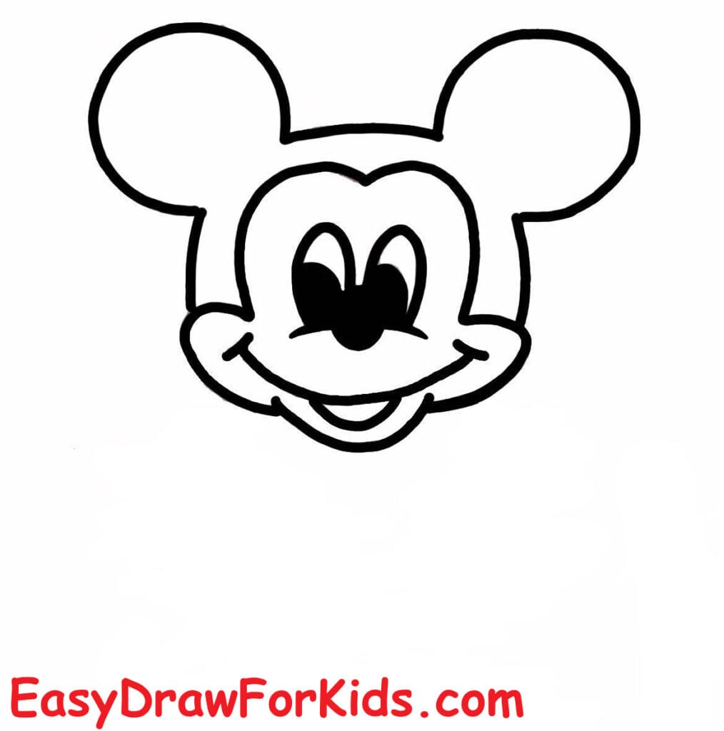 How to draw Mickey Mouse for kids Easy step 3