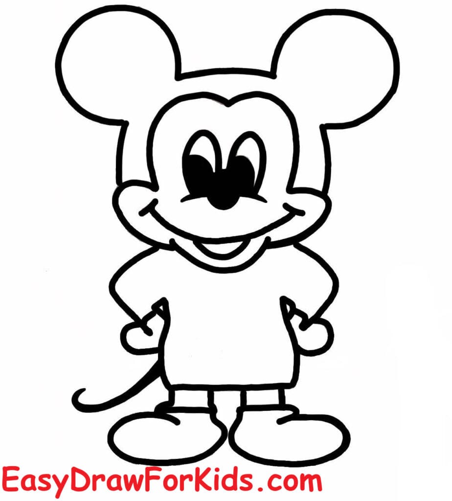 How to draw Mickey Mouse for kids Easy step 5