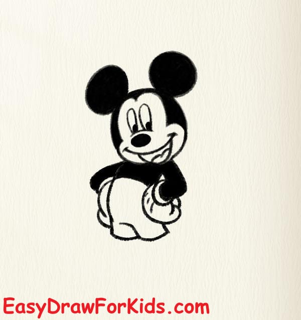 How to draw Mickey mouse full body step 3