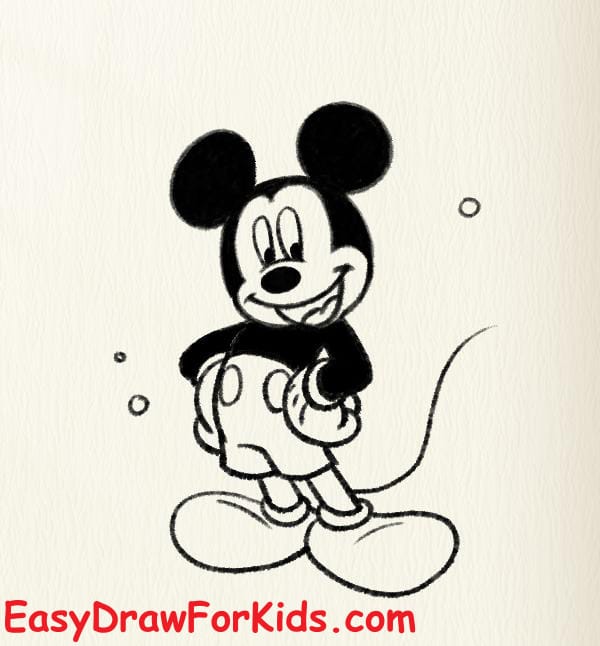 How to draw Mickey mouse full body step 4