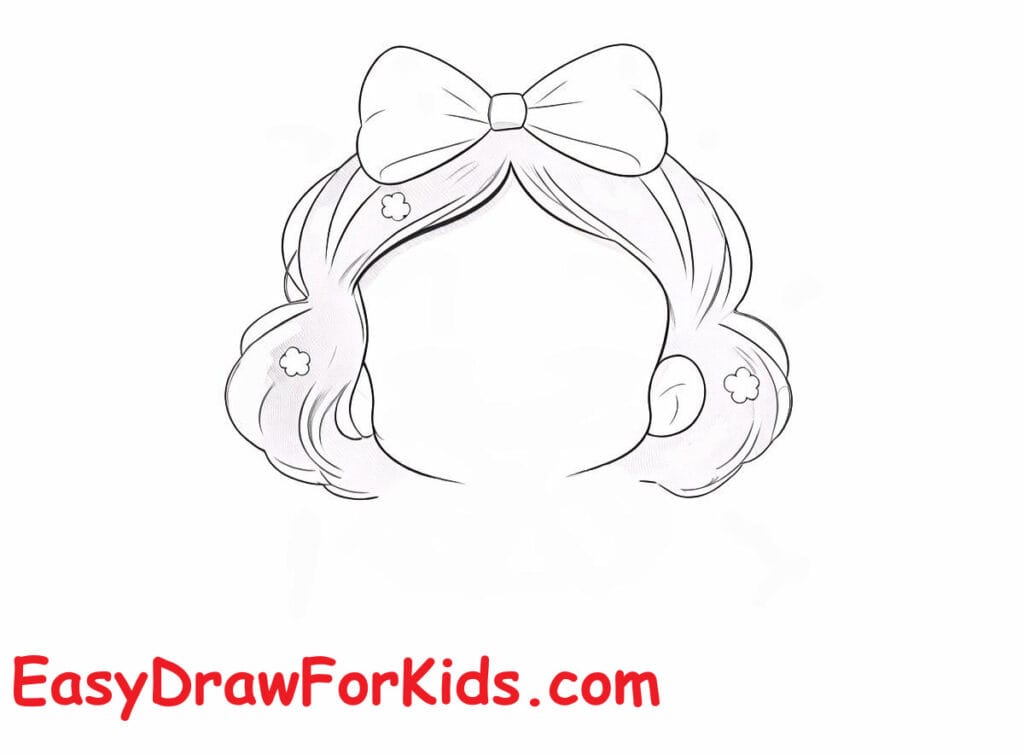 How to draw Snow White Cute step 3