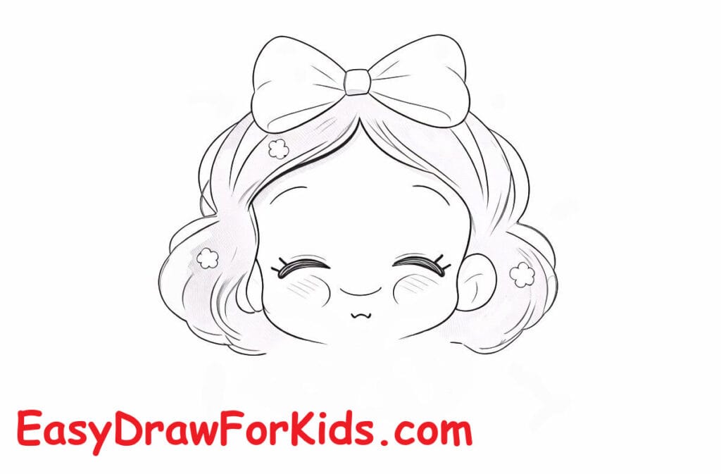 How to draw Snow White Cute step 4