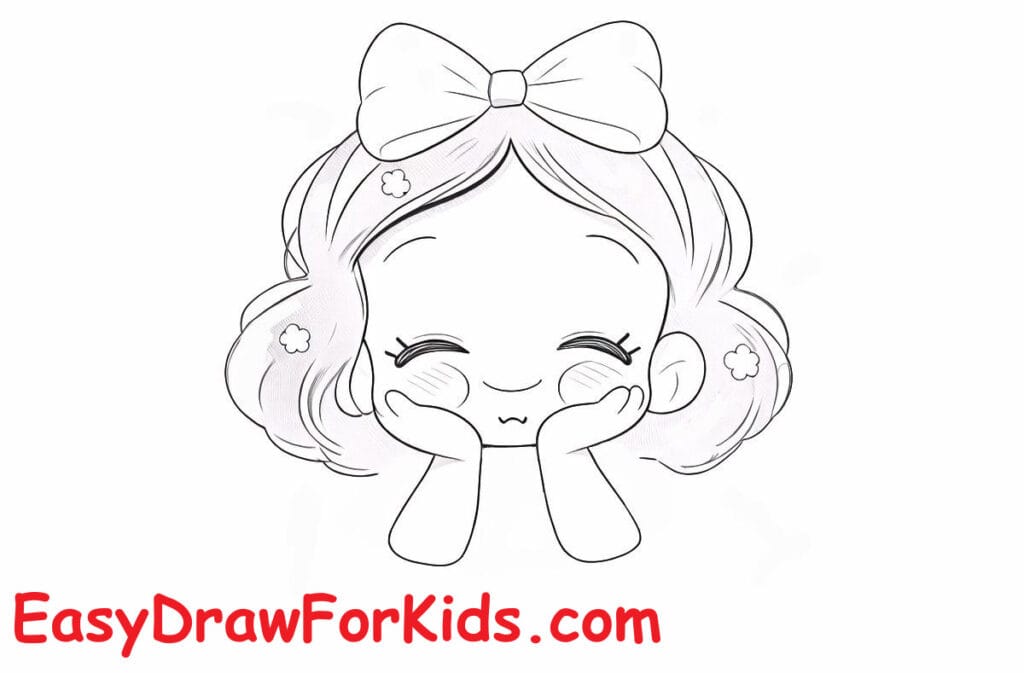 How to draw Snow White Cute step 5