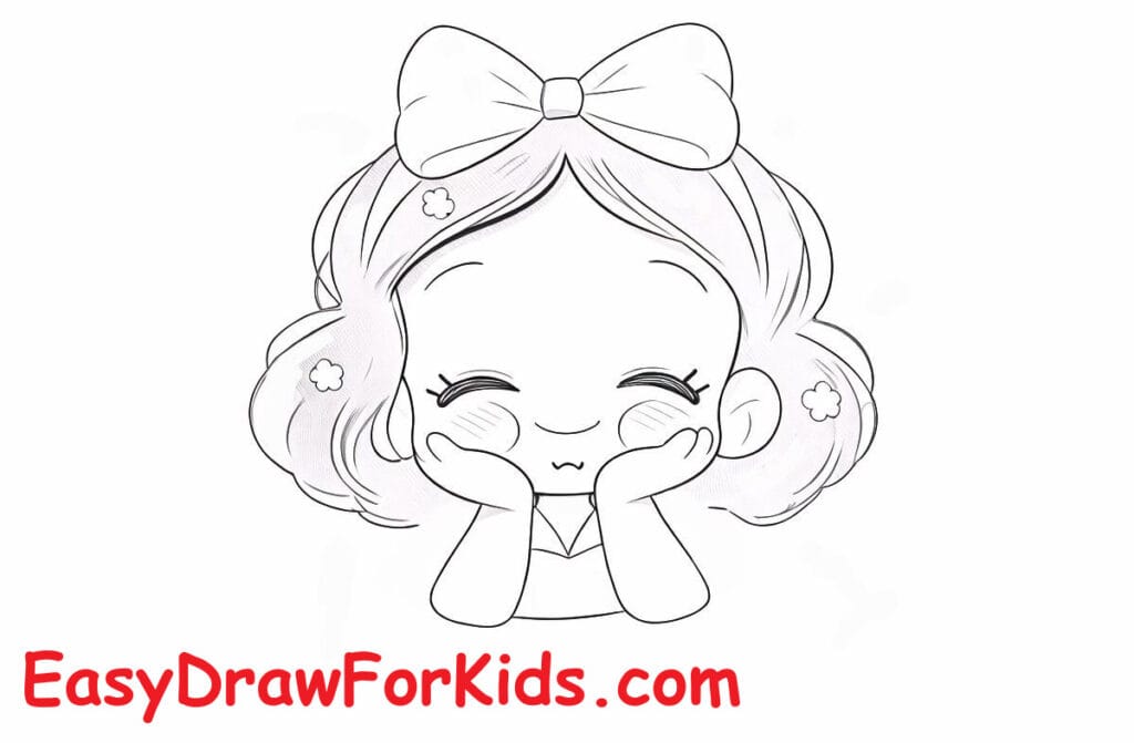 How to draw Snow White Cute step 6