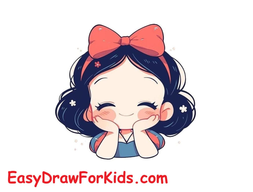 How to draw Snow White Cute step 8