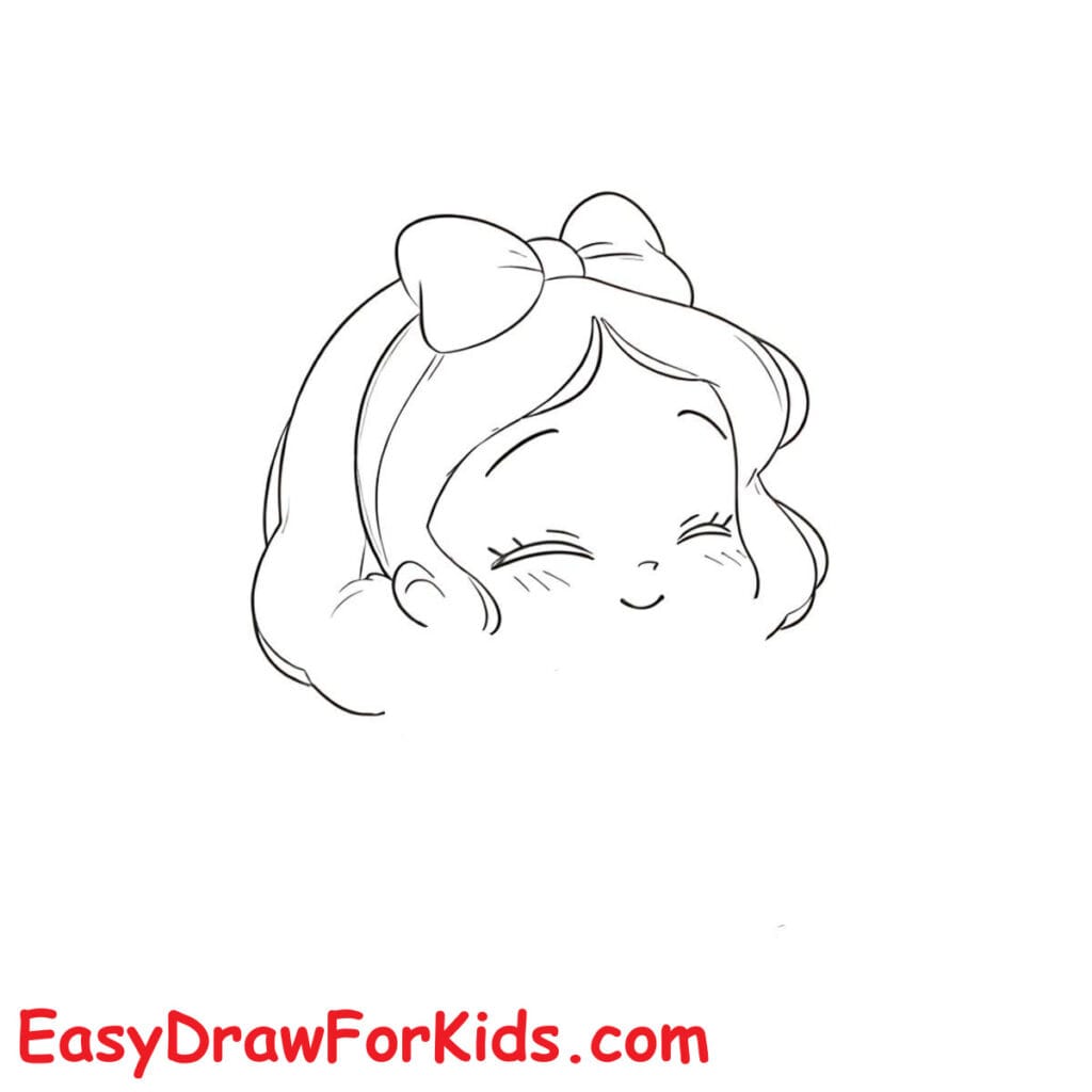Snow White drawing Easy step 3
