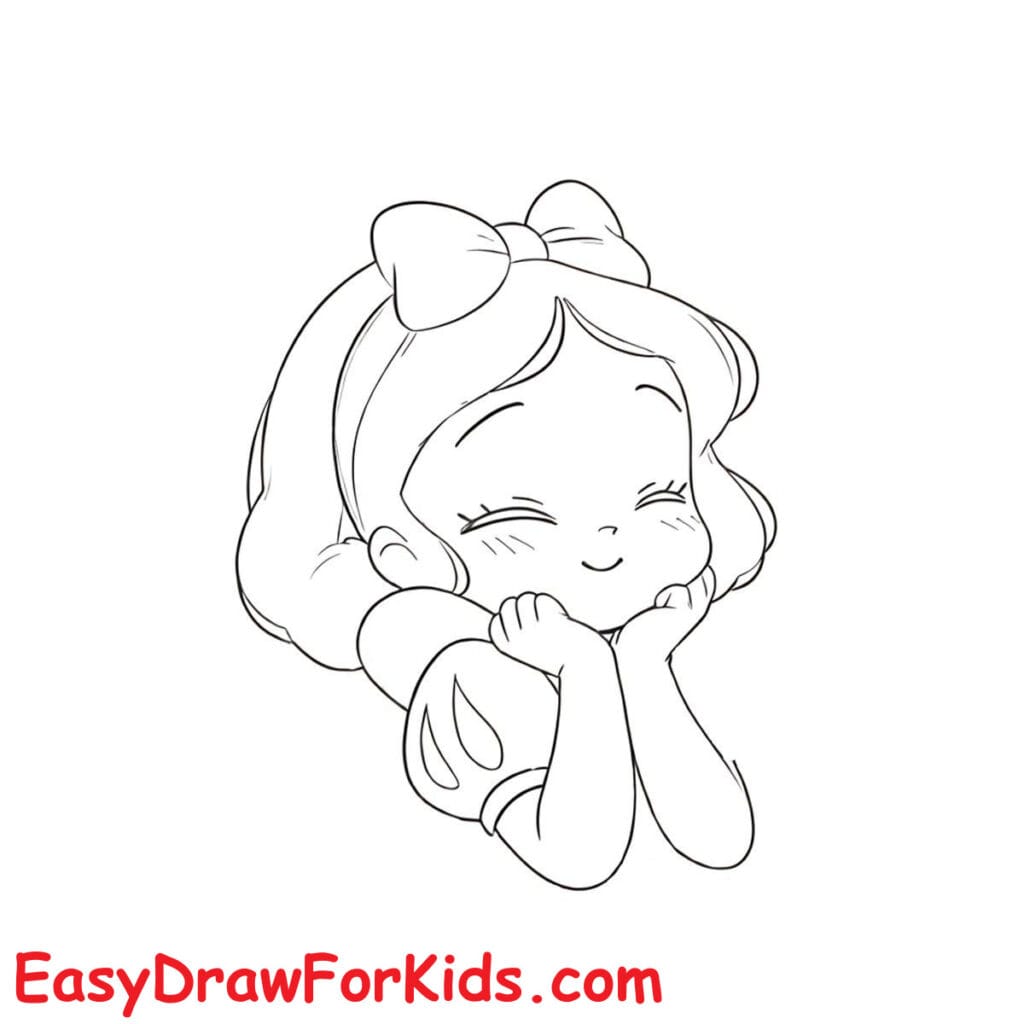 Snow White drawing Easy step 5