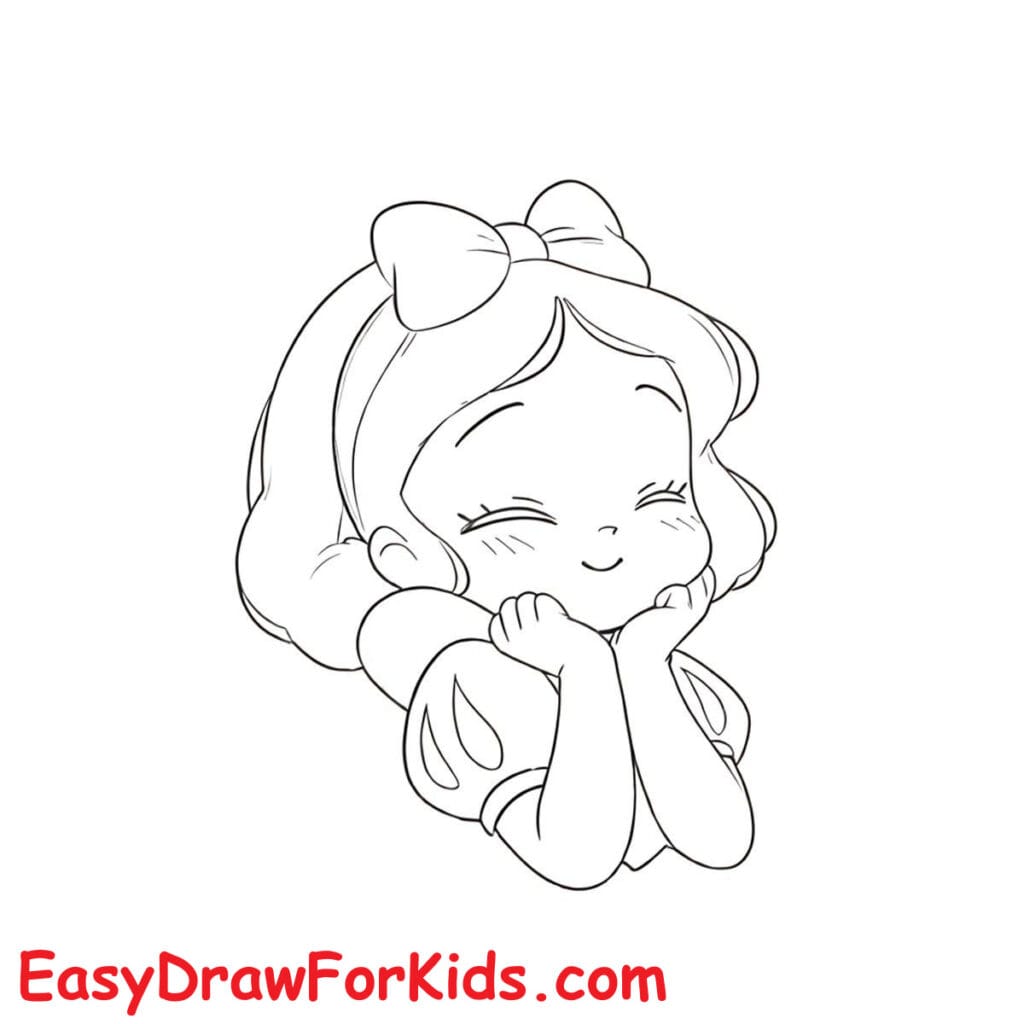 Snow White drawing Easy step 6