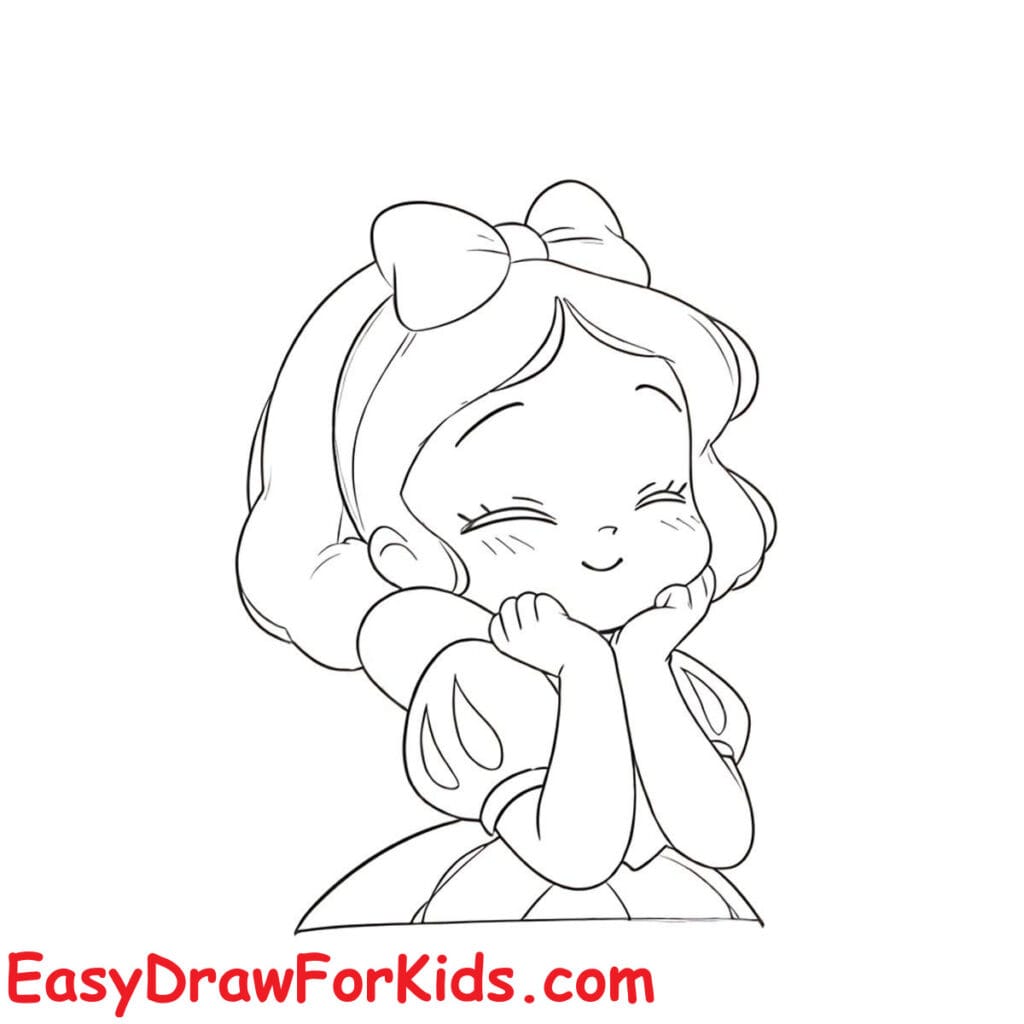 Snow White drawing Easy step 7