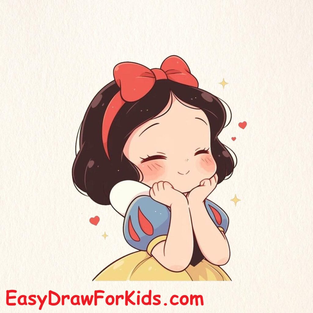 Snow White drawing Easy step 8